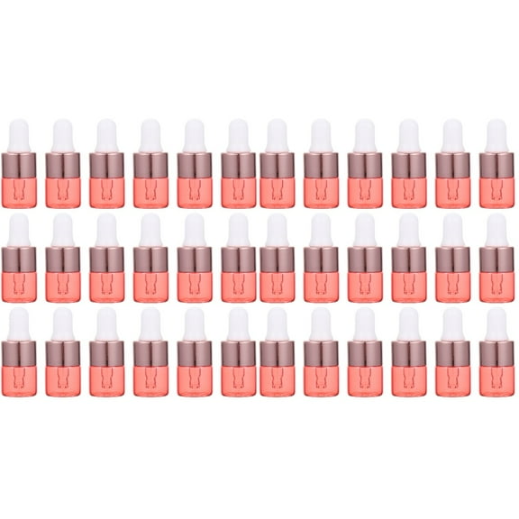 40 pcs  Essential Oil Dropper Bottles Glass Vials Mini Travel Dropping Bottles for Liquids (1ML)