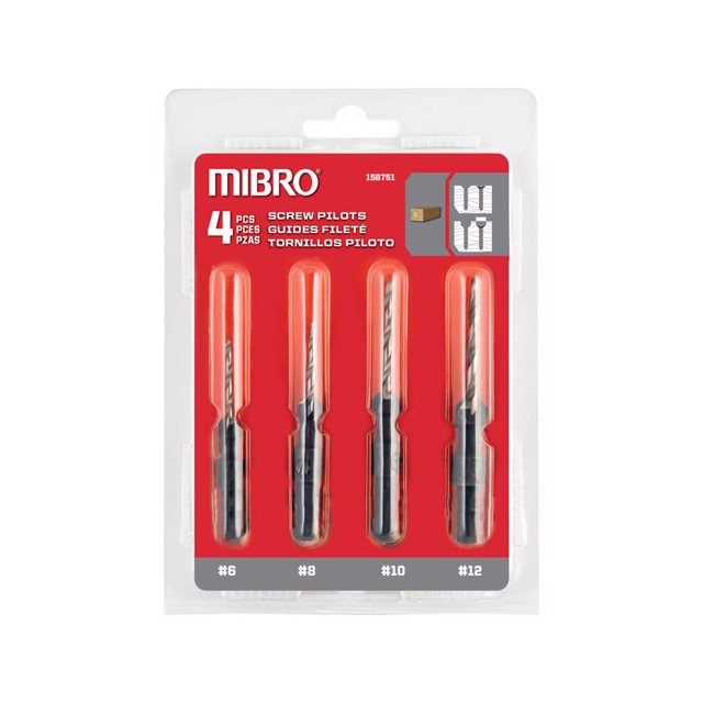 Juego de brocas Richelieu Mibro Steel Screw Pilot, 4 piezas