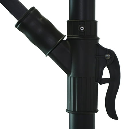 Sun Ray - 10' Offset Aluminum Solar Umbrella - Teal