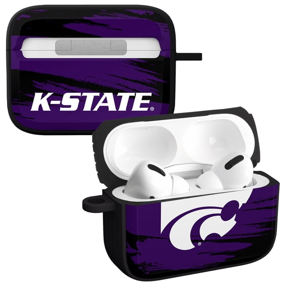 Kansas State Wildcats Paint Stripe HDX Case Cover Compatible with Apple AirPods Pro 1 & 2 by Affinity Bands
