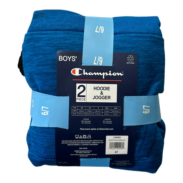 Champion Boy s 2 Piece Heavyweight Active Hoodie Jogger Set Bozetto Blue Black 4 5