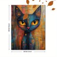 thumbnail image 3 of Qisvanset 12x16 Inch Colorful Abstract Cat Canvas Wall Art, Whimsical Kitty Pet Lover Home Decor, 3 of 5