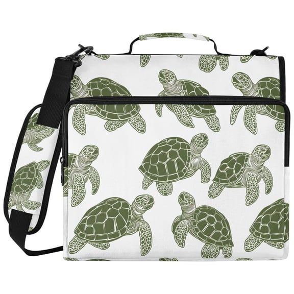 ALAZA Zipper Binder Turtle Retro Pattern 2 inch 3 Ring 500 Sheet Capacity Trapper Keeper File Folder Organizer Bag