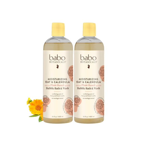 Crema hidratante Bubble Bath & Wash Babo Botanicals, 450 ml, paquete de 2