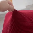 thumbnail image 6 of SUNICOL Stretch Armchair Slipcover with Zipper, Jacquard Spandex Wood Arm Chair Cover Protector, Elastic Removable Accent & Dining Chair Covers for Living Room, Home Decor, Wine Red, 6 of 8