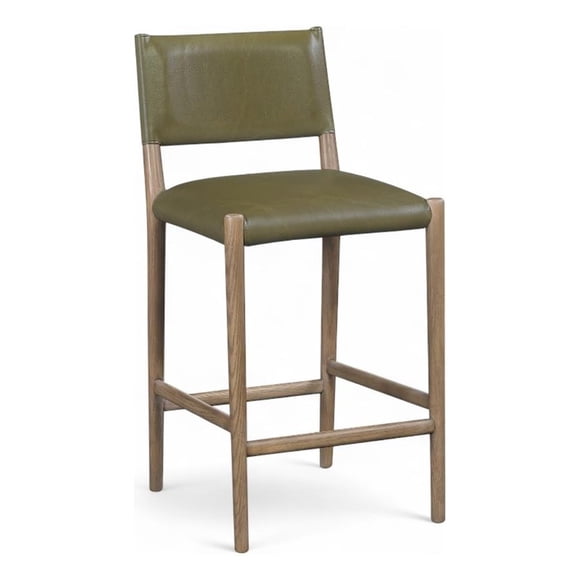 Meridian Furniture Andie Tabouret de Comptoir en Cuir Végétalien Olive