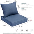 thumbnail image 4 of Ovios Back and Seat Cushion Set for Outdoor Furniture, 2-Piece Replacement Cushions for Deep Seating Patio Chair, Outside Pads for Porch, Deck and Garden Seats, 4 of 6