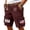 Wine, variant on Men's Vintage Washed Cargo Shorts with America 250 Years Graphic and Utility Pockets Featuring Loose Fit Design for Summer Fishing Hiking Travel Vacation Army Green L
