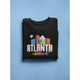 thumbnail image 3 of Atlanta City Colorful Stamp Sweatshirt Women -Image by Shutterstock, Female 3X-Large, 3 of 4
