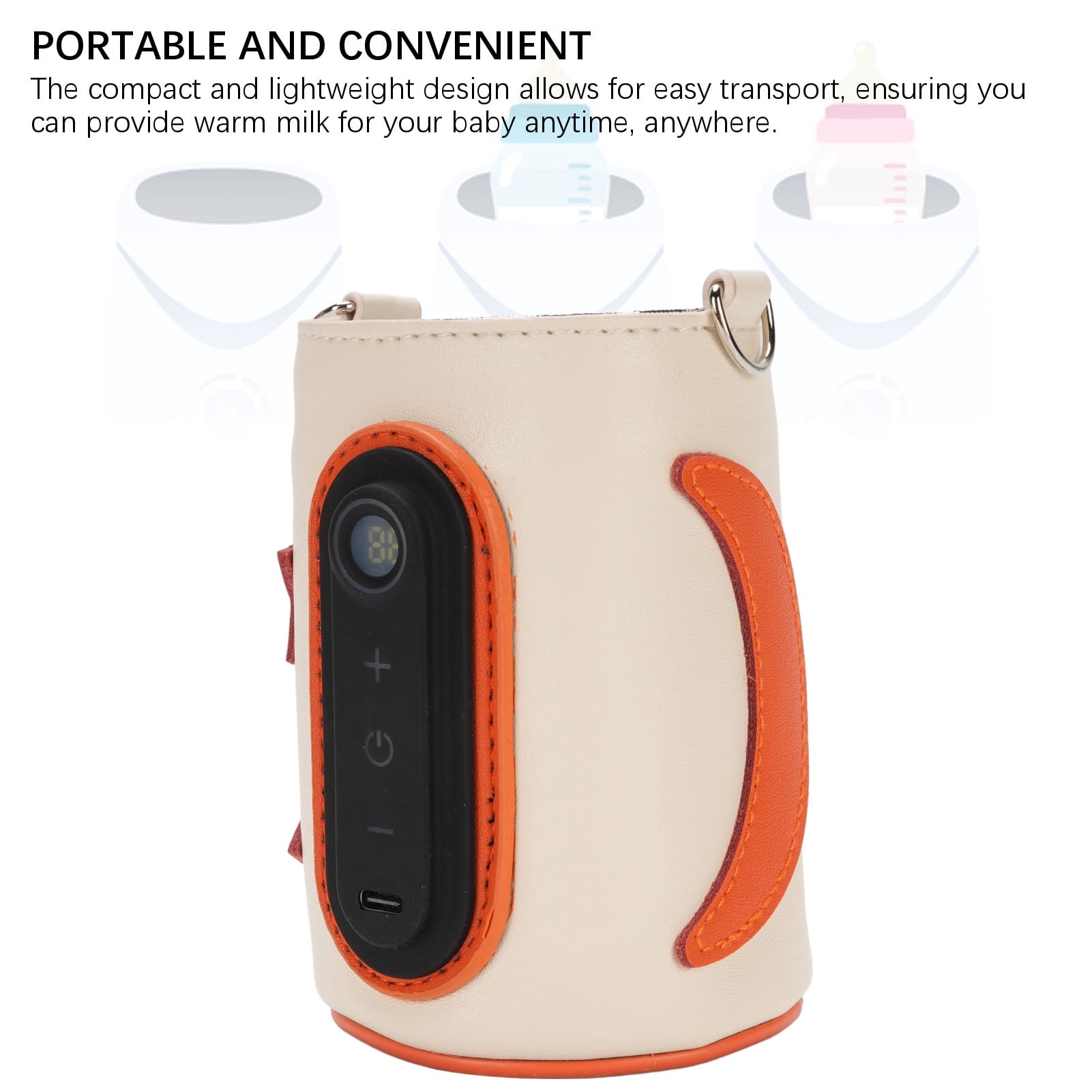 Yajisi Baby Milk Bottle Insulation Cover Constant Warming Portable 10W USB Warmer with Digital Display and 26 Gear Temperature Control