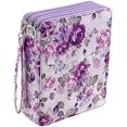 thumbnail image 1 of wonima02 Colored Pencil Case- 120 Slots Pencil Holder Pen Bag Large Capacity Pencil Organizer with Handle Strap Handy Colored Pencil Box with Printing Pattern (Purple Flower), 1 of 1