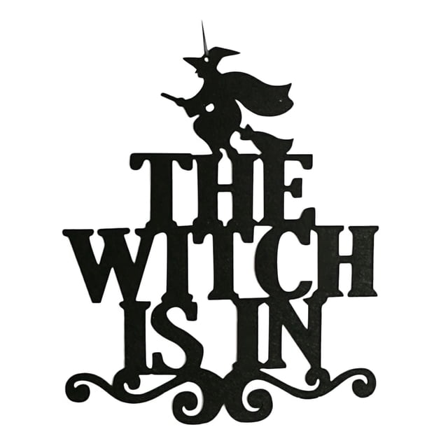 Decoración de puertas para la temporada espeluznante de Halloween. Las brujas dan la bienvenida