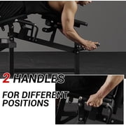 GMWD Leg Extension and Curl Machine, Single Leg Extension, Lying Leg Curl, Standing Leg Curl, Adjustable Leg Exercise Bench with Plate Loaded, Leg Machine Home Gym