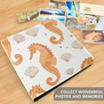 thumbnail image 4 of FORMRS 3 Ring Photo Album 4"x6" Self Adhesive Large Capacity PU Leather Cover, Orange Seahorse, 4 of 8