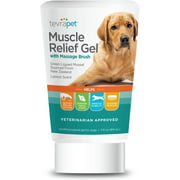 TevraPet Muscle Pain Relief Gel for Dogs | Vet Approved | Supports Hip and Joint Health | Soothing Topical Anti-Inflammatory | 3 fl oz | Lemon Scent