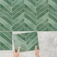 thumbnail image 4 of DEWOO 10 Sheets Thicker Herringbone Peel and Stick Backsplash, 11.5”×9” Stick on Wall Tiles, Self Adhesive Tile Sticker for Kitchen Backsplash and Bathroom, Light Green, 4 of 15