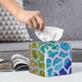 thumbnail image 6 of Rateoe Rainbow Glitter Pattern Tissue Box Cover, Modern Square Decorative Leather Facial Paper Case Organizer Holder Dispenser 5X5X5'', 6 of 8
