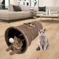 thumbnail image 4 of Funny Cat Tunnel Interactive Tube Toys Foldable Pet Dogs W/ Hanging Play Ball Tent Cave Hiding for Small Animals, Kitten, Puppy, Rabbit Supplies S 30x67cm, 4 of 9