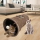 thumbnail image 5 of Tubo interactivo para gatos Yuyangstore Juguete plegable cueva para perros con pelota de juego Marrón S 30x67cm, 5 of 8