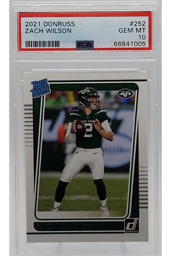 Zach Wilson New York Jets 2021 Donruss Rated Rookie Card #252 PSA 10 Gem Mint