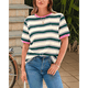 thumbnail image 4 of Camisetas de Corta con Bloques de Color A Rayas, Rosa y Verde, Talla M, 4 of 7