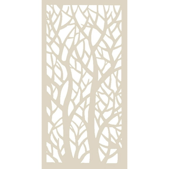 VIMA Twin Trees Decorative Wall Panel - PVC Board with Private Screen Fence Design, 48"L x 24"W x 3/8" Thick, White Color - Lightweight, Durable, Easy to Install for Home Renovation & Wall Dcor