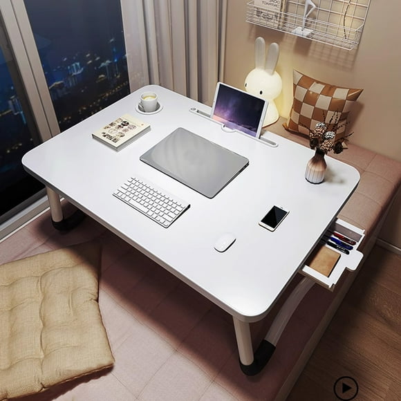 Clearance Sale - Laptop Lap Desk, Foldable Laptop Tray with Storage Drawer and Cup Holder, Laptop Bed Tray Table, Desk Stand for Bed Lap Tray Portable Standing Table for Bed Couch Floor