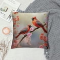 thumbnail image 2 of Shangniulu Cardinals Birds Flowers Pillowcases Cute Animal Floral Spring Garden Scenery Print Pillow Case Decorative Throw Pillow Cover for Home Sofa Office 18x18inch, 2 of 5