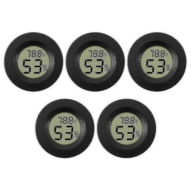 5-pack Hygrometer Thermometer Digital Lcd Monitor Humidity Meter Gauge For Humidifiers Dehumidifiers