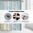 thumbnail image 4 of Blue Shower Curtain Elegant Chic Gold Tropical Botanical Foliages Bathroom Shower Curtain Fabric Bathtub Curtain, 4 of 5