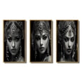 thumbnail image 2 of Designart "Vintage Boho Queen Retro Glamour II" Woman Fashion Photography Framed Wall Art Set Of 3 - Black Glam Frame Gallery Set For Office Decor, 2 of 6