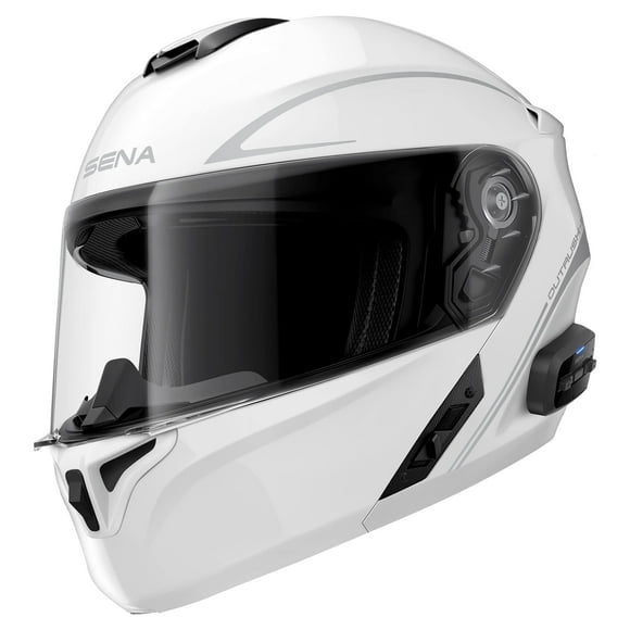 Sena Outrush R Bluetooth Modular Motorcycle Helmet with Intercom System (gloss White, M)