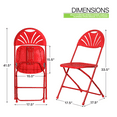 thumbnail image 2 of Magshion Foldable Plastic Chair, 10 Pack Portable Stackable Commercial Seat with Fan Back, for Wedding Camping, Red, 2 of 12
