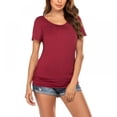 thumbnail image 4 of URMAGIC Women's Maternity Nursing Tops Breastfeeding Tank Top Shirt Double Layer Soft Short Sleeve Pregnancy Clothes, 4 of 5