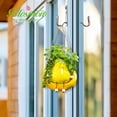 thumbnail image 4 of Blosmon Hanging Swing Planter for Indoor Plant - Cute Outdoor Swinging Succulent Pot with Smiley Face - Small Ceramic Wall Planters for Live Pearls Plants, 4 of 7