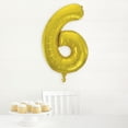 thumbnail image 3 of Unique Industries Foil Big Number 6 Shaped 34" Gold Solid Print Balloon, 3 of 5