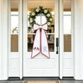 thumbnail image 6 of Deeceymbur Rural Style Patriotic Wreath Sash Stripe Bow Ornament for Home Holiday Decor, 6 of 6
