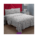 thumbnail image 3 of Juego de Sábanas Matrimonial Suave Blancos Estampado Love Malubero Gris, 3 of 5