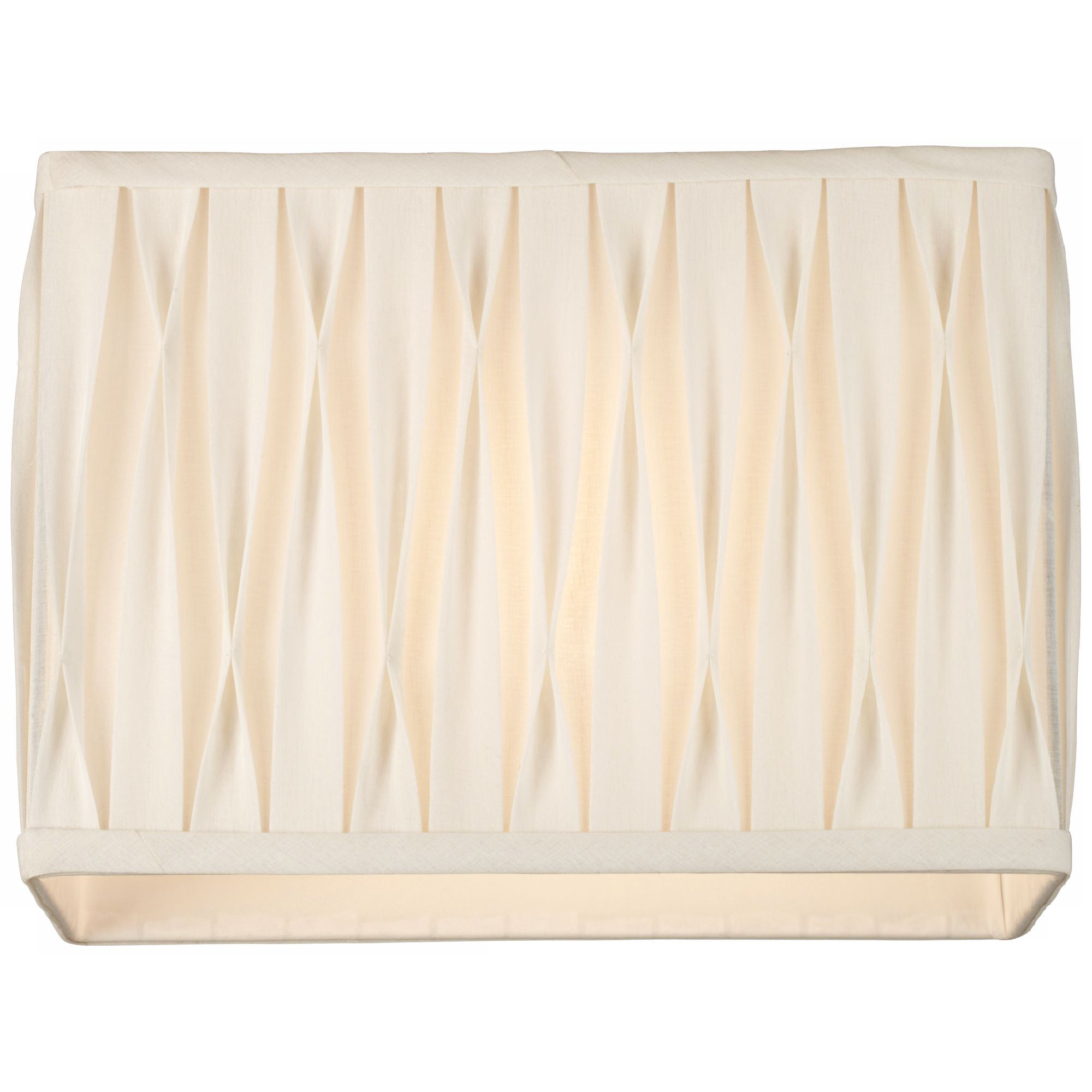 Springcrest White Pinched Pleat Medium Rectangle Lamp Shade 14" Wide x 7" Deep x 10" High (Spider) Replacement with Harp and Finial