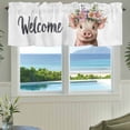 thumbnail image 3 of Pig Valances for Windows Welcome Rod Pocket Curtain Valance Window Treatment Short Curtains for Kitchen Living Room, 42"x12", 3 of 9