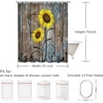 thumbnail image 4 of Sunflower Shower Curtain, Country Shower Curtain, Rustic Yellow Floral on Brown Door Fall Autumn Farmhouse 72W x 72H inch Shower Curtain with Hooks Western Fabric Waterproof Bath Curtain, 4 of 6