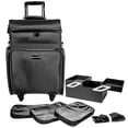 thumbnail image 3 of SHANY Soft Rolling Makeup Trolley Case - Multi Compartment with Laptop/iPad Holder - Set of 3 Free Cosmetic Organizers - 360 Wheels - BLACK, 3 of 5