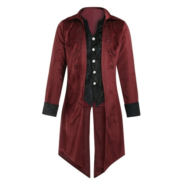 Clearance! hoksml Fashion Mens Tailcoat Jacket Goth Steampunk Uniform  Costume Praty Outwear Coat 