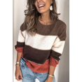 thumbnail image 4 of Pulls Décontractés Manches Longues Col Rond Couleur Patchwork Pull en Tricot Tops, 4 of 7