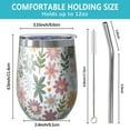 thumbnail image 5 of 12oz Stemless Wine Tumblers Colorful Daisy Flower Floral Pattern Vacuum Insulated Stainless Steel Travel Tumbler Cups Mug with Lid and Straw for Champaign,Cocktail,Beer with Cleaning Brush, 5 of 5