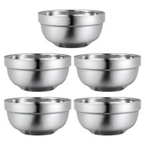 BinKFF 5PCS Heat Insulated Stainless Steel Bowls, 304, Double Walled Multipurpose, Perfect Snack Bowls for Serving Ice Cream or Hot Soup, Cereal, Rice, Noodles, Salad