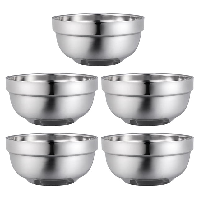 5 Pcs Soup Bowl Stainless Steel Mixing Bowls Child Metal Small for Kids Rice Anti-hot