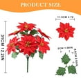 thumbnail image 3 of WMGHA Poinsettia Flowers Artificial Christmas Decorations,12" Red Poinsettia Flowers for Christmas Tree,Velvet Poinsettias Artificial Flowers for Xmas Decor DIY for Home Vase Indoor Outdoor Garden, 3 of 9
