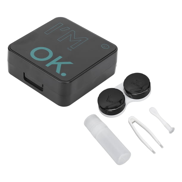 Estuche Para Lentes De Contacto Del Alfabeto, Kit De Estuche Compacto Para Lentes De Contacto Con Apariencia De Letra Negra Para Viajes Para Hombres ANGGREK Otros