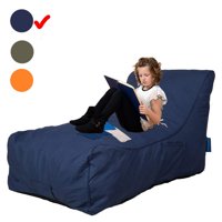KARMAS PRODUCT Chaise Lounge Chair Self Expanding Sponge Bean Bag Home Furniture Lazy Relax Comfort Bed Sofa for Adults Kids, Darkblue